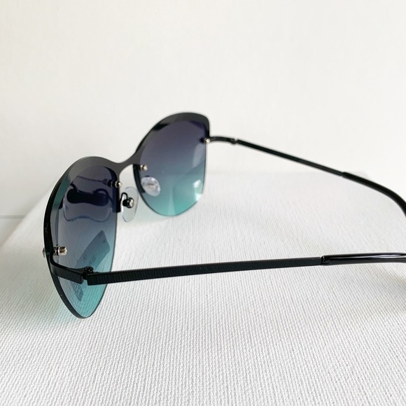 NWT blue lens semi rimless sunglasses - Picture 5 of 5